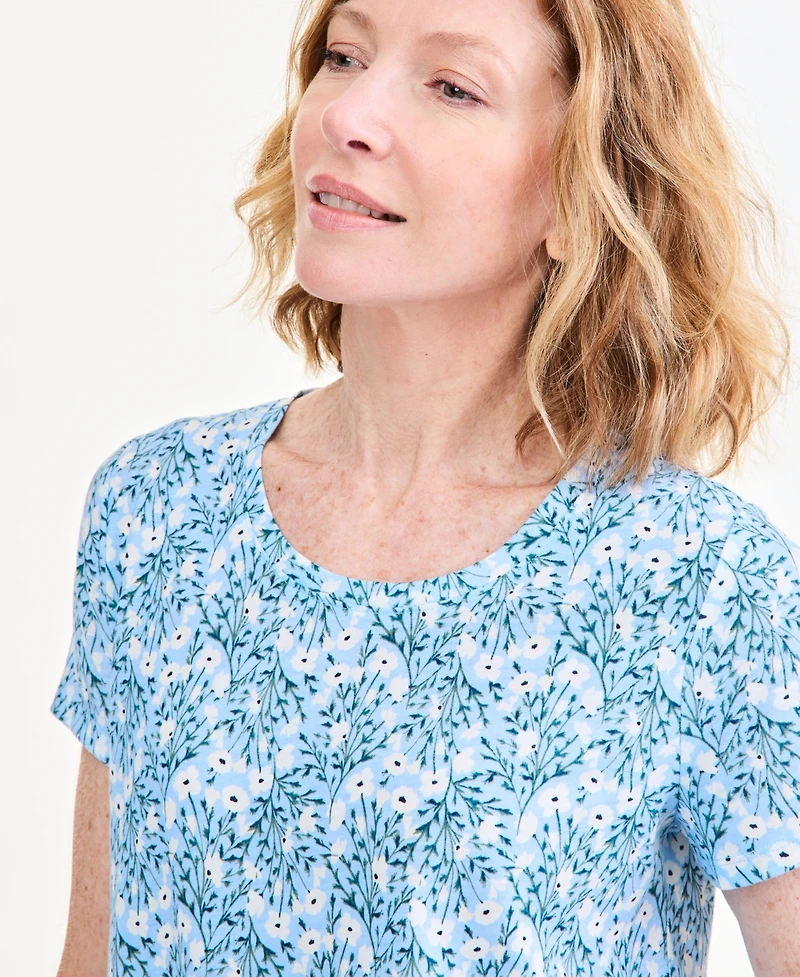 Style & Co Women's Patterson Flora Floral Crewneck T-Shirt, Macy's Exclusive