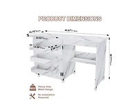 Yobtop Folding Sewing Table for Diy 4-in-1 Craft Station with Lockable Wheels, End Table and Computer Desk, Kitchen Storage Shelves