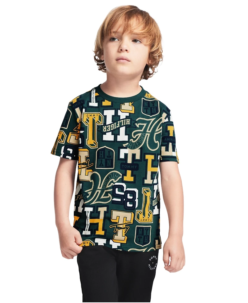 Tommy Hilfiger Boys' 2T-7 Varsity Print Short-Sleeve T-Shirt