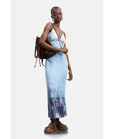 Desigual Women's Long Denim Strappy Dress