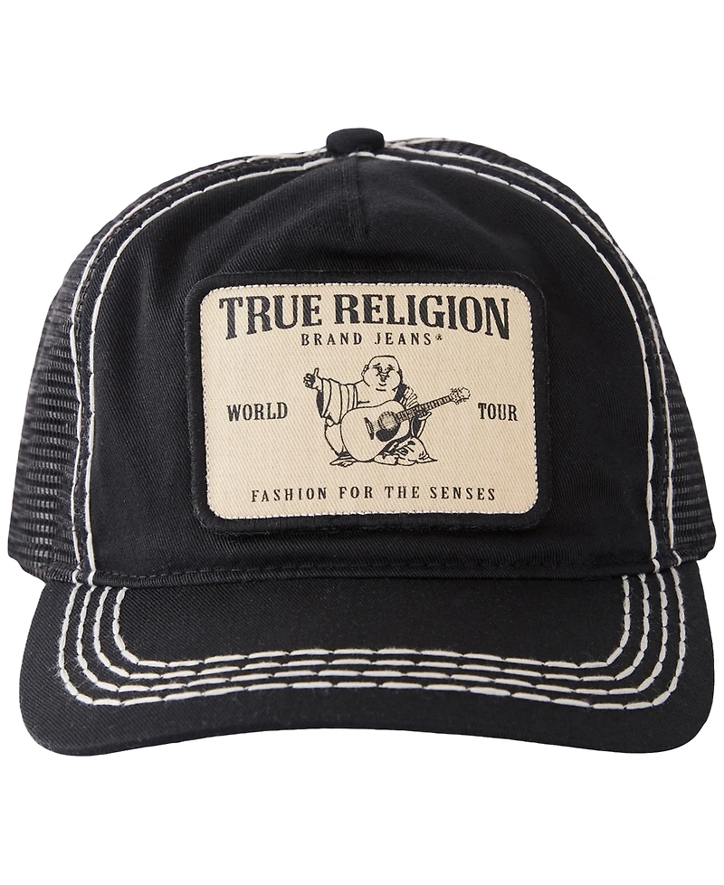 True Religion Men's Concert Patch Big T Trucker Hat