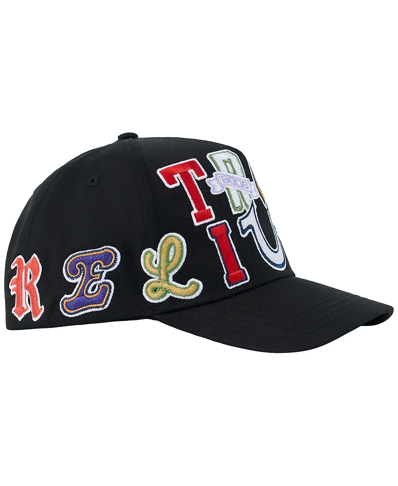 True Religion Men's Bold Logo Horseshoe Baseball Hat