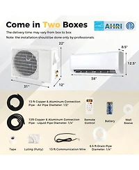 17000 Btu 21 SEER2 208-230V Energy Star Ductless Mini Split Air Conditioner Heat Pump