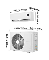 Sugift 9000 Btu 230V Ductless Mini Split Ac with Heat Pump, 19 SEER2 for 450 Sq Ft Coverage