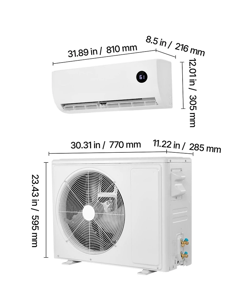 Sugift 12000 Btu 115V Inverter Mini Split Heat Pump Air Conditioner, 19 SEER2 for 750 Sq Ft