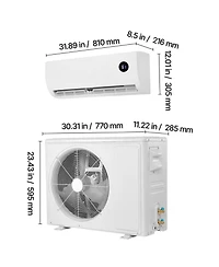 Sugift 12000 Btu 115V Inverter Mini Split Heat Pump Air Conditioner, 19 SEER2 for 750 Sq Ft