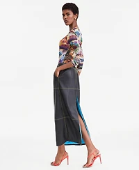 Theophilio X Macy's Women's High-Waisted High-Slit Maxi Faux Leather Skirt, Exclusive