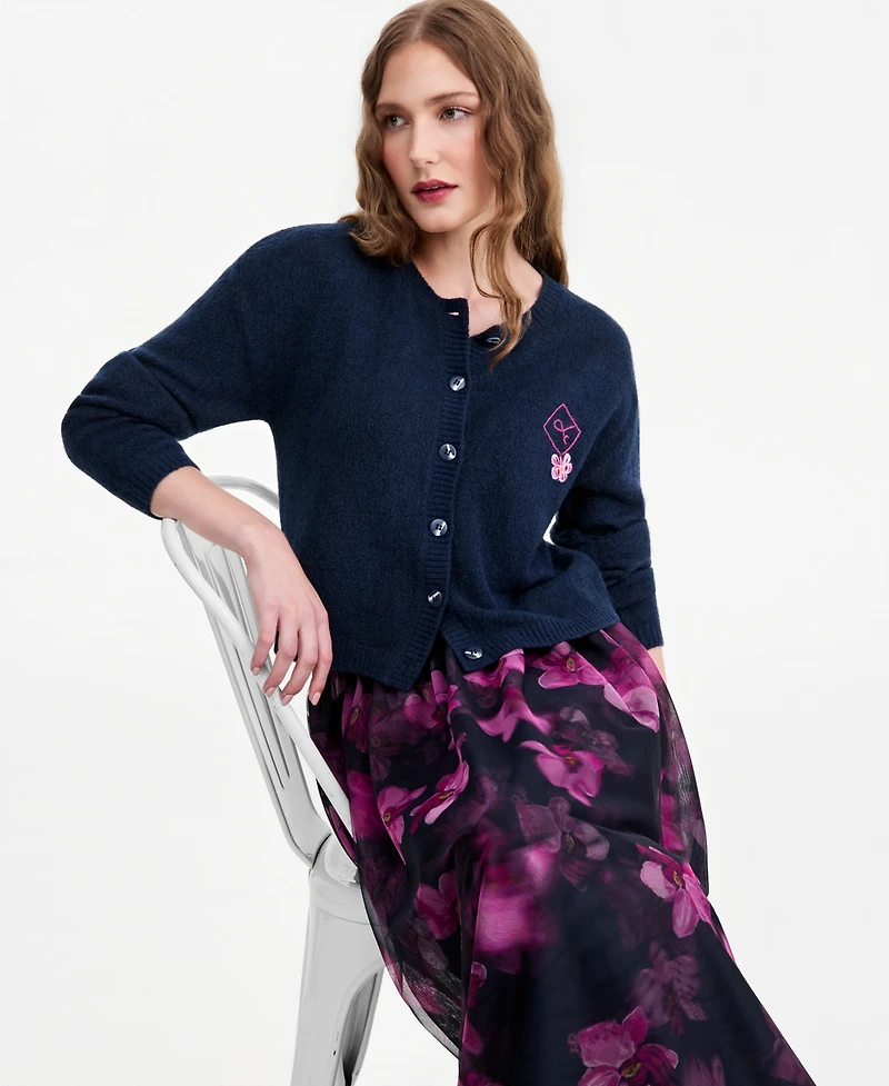 Jonathan Cohen X Macy's Women's Cropped Embroidered Fitted Cardigan, Exclusive