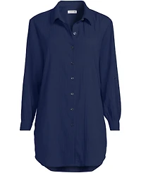 Lands' End Women's New Button-Up Shirt Cover-Up Dress