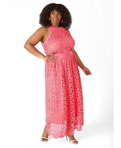 Ashley Stewart Women's Crocheted Maxi Skirt