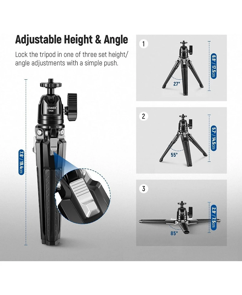 Neewer TP29 Camera Tripod with 4 Inch, 3 kg