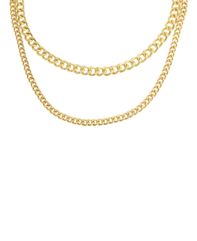 Steve Madden Gold Boho Mixed Chain Layered Necklace
