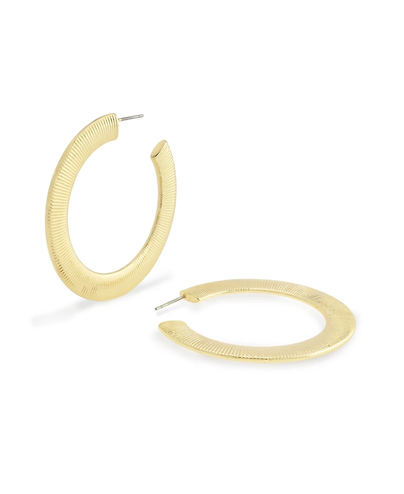 Steve Madden Gold Boho Snake Chain Hoop Earrings
