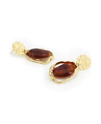 Steve Madden Brown Boho Stone Drop Earrings