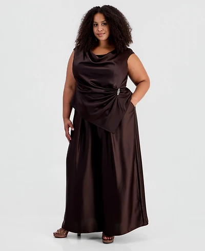 Muse Plus Asymmetrical Draped Top