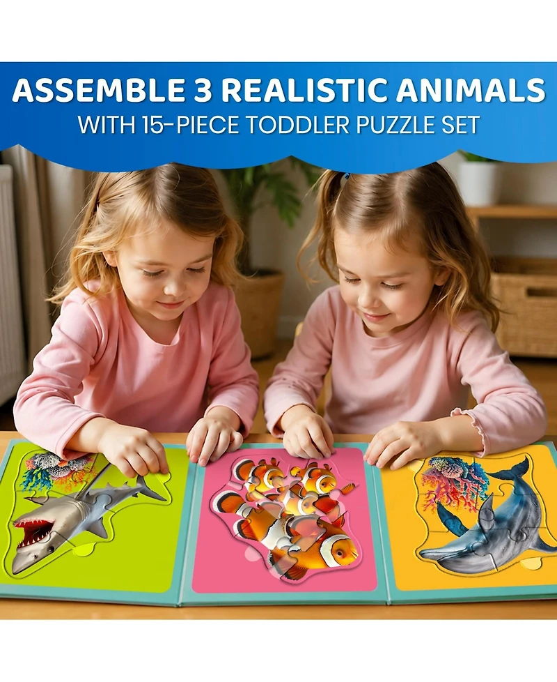 Quokka Step Up Magnetic Puzzles for Toddlers 1-3, Animal Puzzle Set One Book, Screen-Free Travel Games Kids 3-5 and Preschoolers