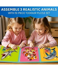 Quokka Step Up Magnetic Puzzles for Toddlers 1-3, Animal Puzzle Set One Book, Screen-Free Travel Games Kids 3-5 and Preschoolers