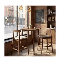 Gouun 3-Piece Counter-Height Bar Table Set with 2 Cushioned Stools