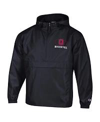 Champion Men's Black Ohio State Buckeyes Delay Packable Half-Zip Jacket