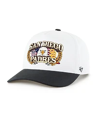'47 Brand Men's White/Black San Diego Padres Americana Eagle Hitch Adjustable Hat