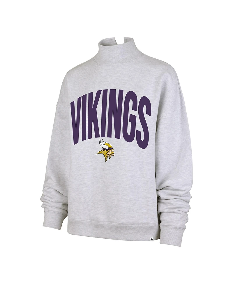 '47 Brand Women's Gray Minnesota Vikings Subtle Muse Mock Neck Sweatshirt
