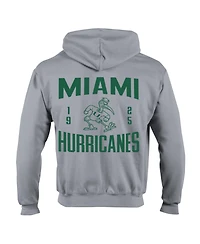 Champion Men's Gray Miami Hurricanes Varsity Powerblend Full-Zip Fleece Hoodie