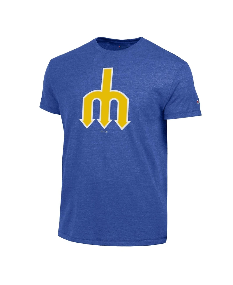 Champion Men's Royal Seattle Mariners Cooperstown Logo Tri-Blend T-Shirt