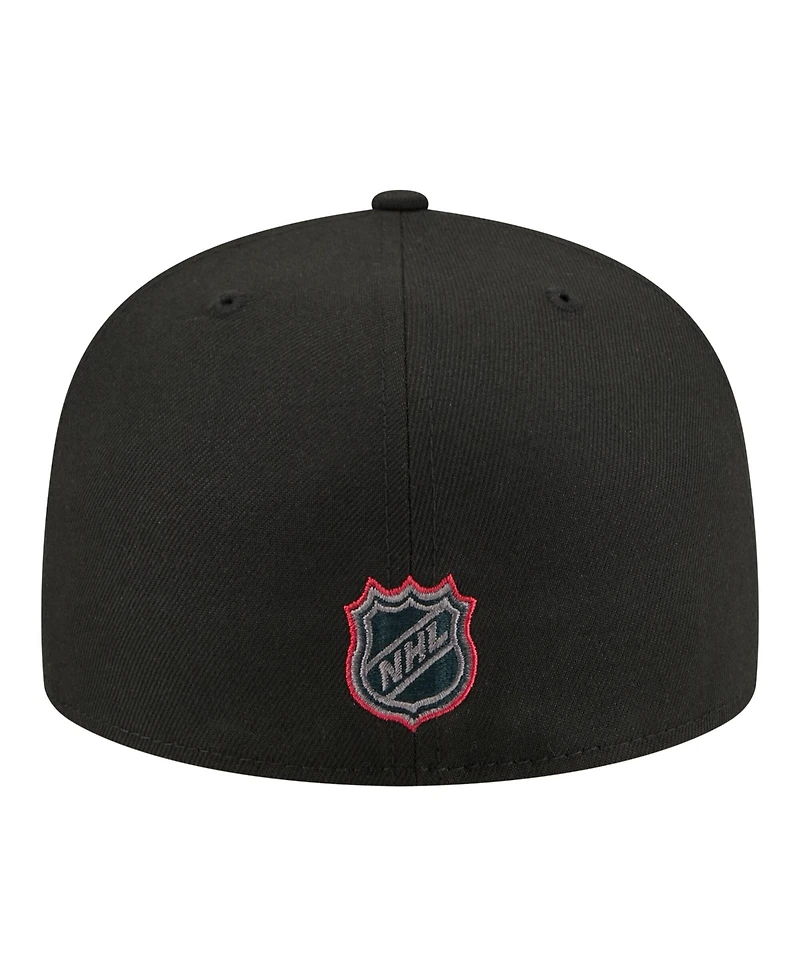 New Era Men's Black Colorado Avalanche Color Pop 59FIFTY Fitted Hat