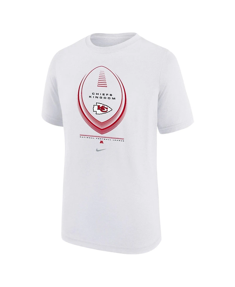 Nike Big Boys and Girls White Kansas City Chiefs Icon Legend Dri-fit T-Shirt