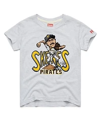 Homage Big Boys and Girls Paul Skenes Ash Pittsburgh Pirates Caricature Tri-Blend T-Shirt