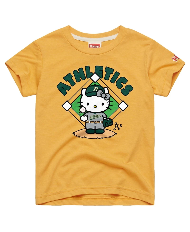 Homage Toddler Gold Athletics Hello Kitty x Mlb Tri-Blend T-Shirt
