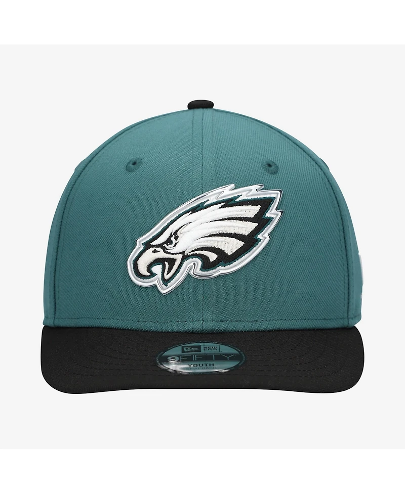 New Era Big Boys and Girls Midnight Green/Black Philadelphia Eagles 2026 Nfl Draft Pre-Curved 9FIFTY Snapback Hat