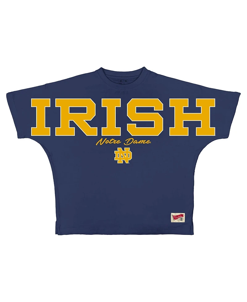 Pressbox Women's Navy Notre Dame Fighting Irish Flannigan Oversized T-Shirt