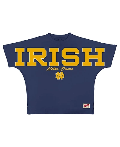 Pressbox Women's Navy Notre Dame Fighting Irish Flannigan Oversized T-Shirt