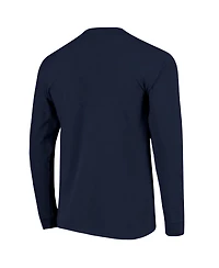 Image One Men's Navy Michigan Wolverines Tall Type Flag Long Sleeve T-Shirt