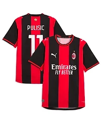 Puma Men's Christian Pulisic Black/Red Ac Milan 2026/27 Home On-Field Authentic Jersey