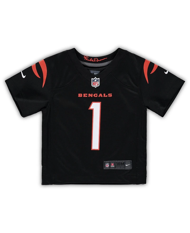 Nike Baby Boys and Girls Ja'Marr Chase Black Cincinnati Bengals Team Player Game Jersey