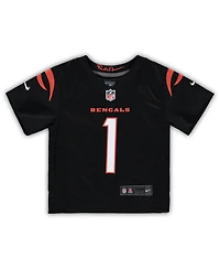 Nike Baby Boys and Girls Ja'Marr Chase Black Cincinnati Bengals Team Player Game Jersey
