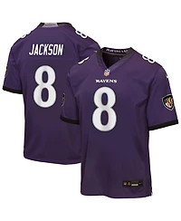 Nike Big Boys and Girls Lamar Jackson Purple Baltimore Ravens Team Game Jersey