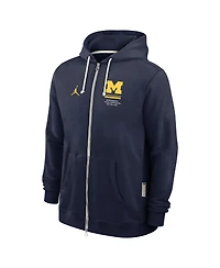Jordan Men's Navy Michigan Wolverines 2026 Sideline Standard Issue Dri-fit Full-Zip Hoodie