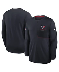 Nike Men's Navy Houston Texans Sideline Coaches Uv Dri-fit Long Sleeve Shirt