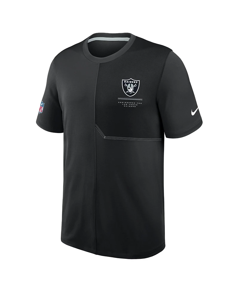 Nike Men's Black Las Vegas Raiders Sideline Uv Dri-fit Coaches Shirt