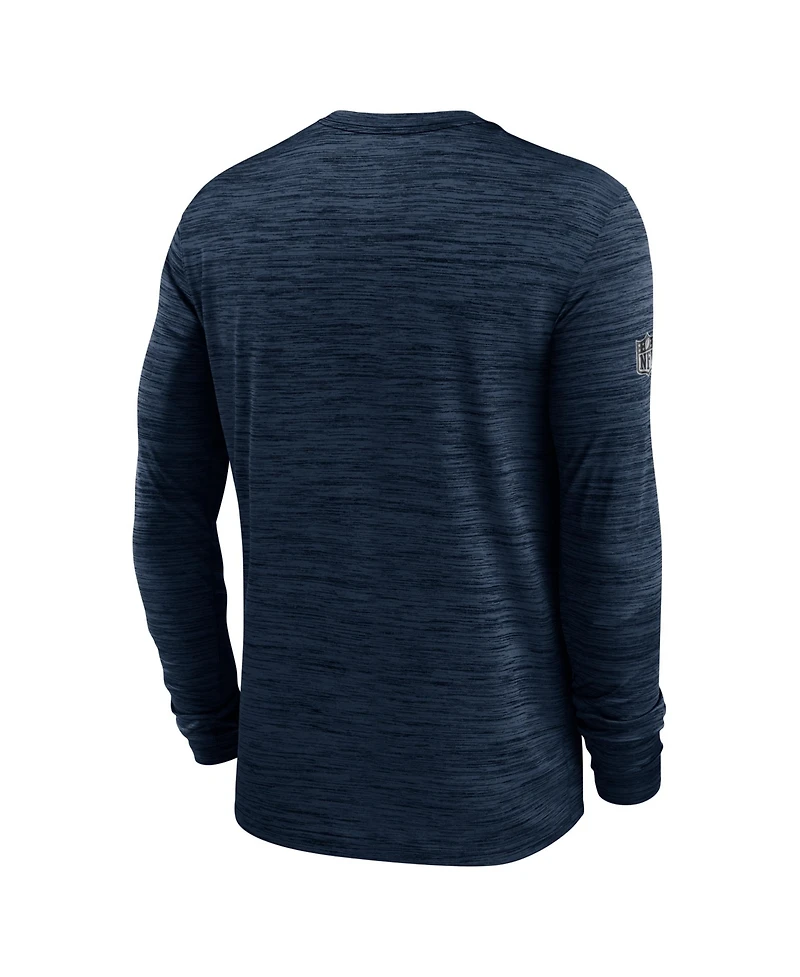 Nike Men's Navy Dallas Cowboys Sideline Offensive Transition Velocity Dri-fit Long Sleeve T-Shirt