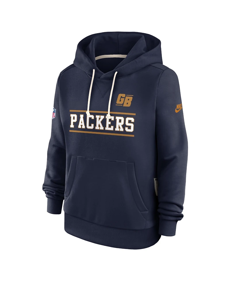 Nike Women's Navy Green Bay Packers Sideline Standard Issue Alternate Dri-fit Hoodie