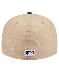 New Era Men's Natural/Royal Los Angeles Dodgers Twine 59FIFTY Fitted Hat