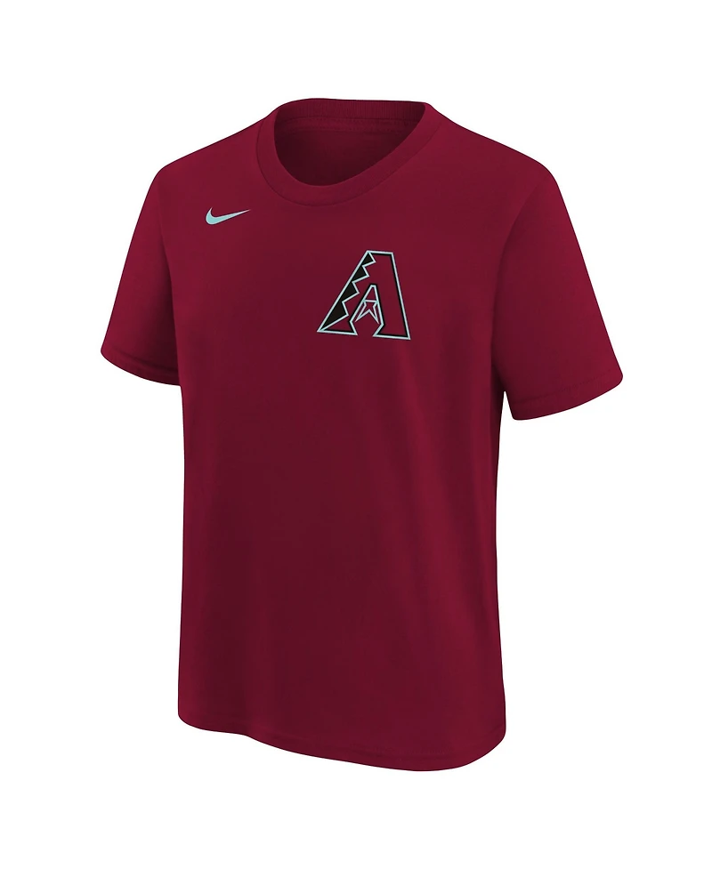 Nike Big Boys and Girls Corbin Carroll Red Arizona Diamondbacks Name & Number T-Shirt