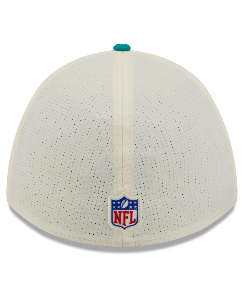 New Era Men's Cream/Aqua Miami Dolphins 2026 Nfl Training Camp 39THIRTY Flex Hat