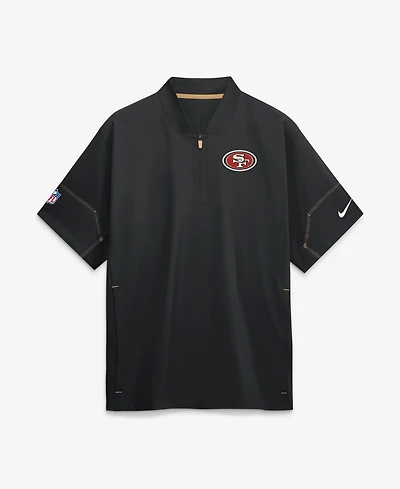Nike Men's Black San Francisco 49ers Sideline Short Sleeve Quarter-Zip Coaches Jacket