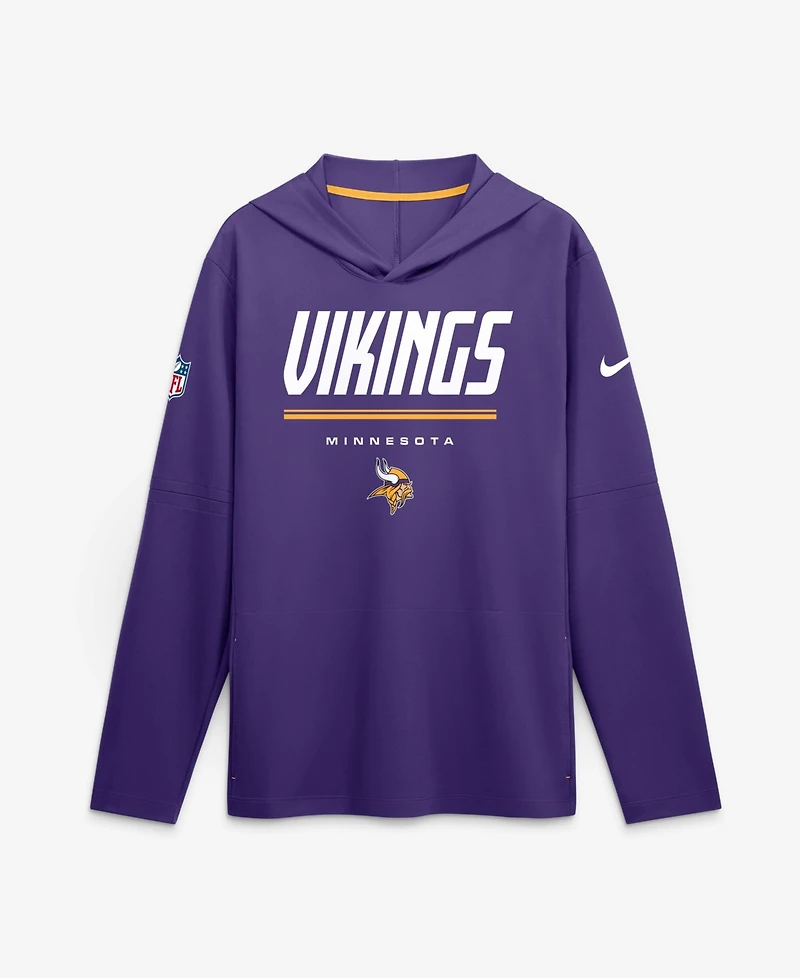 Nike Men's Minnesota Vikings Sideline Lightweight Long Sleeve Hooded Dri-fit T-Shirt