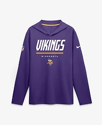 Nike Men's Minnesota Vikings Sideline Lightweight Long Sleeve Hooded Dri-fit T-Shirt